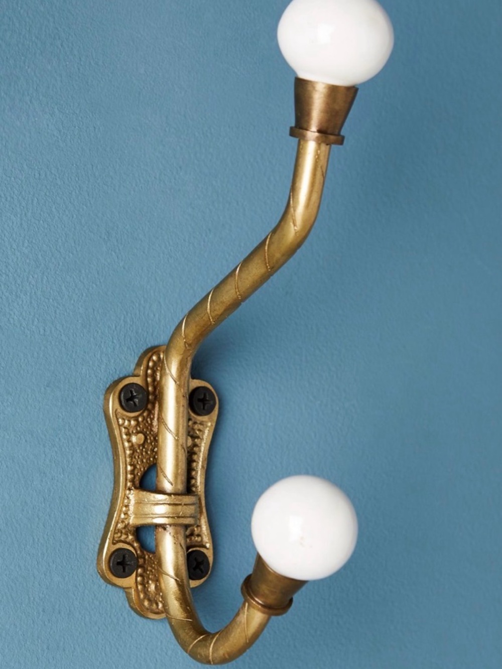 Stylish Brass Wall Hook with White Ceramic Tips - Picture 6 of 6